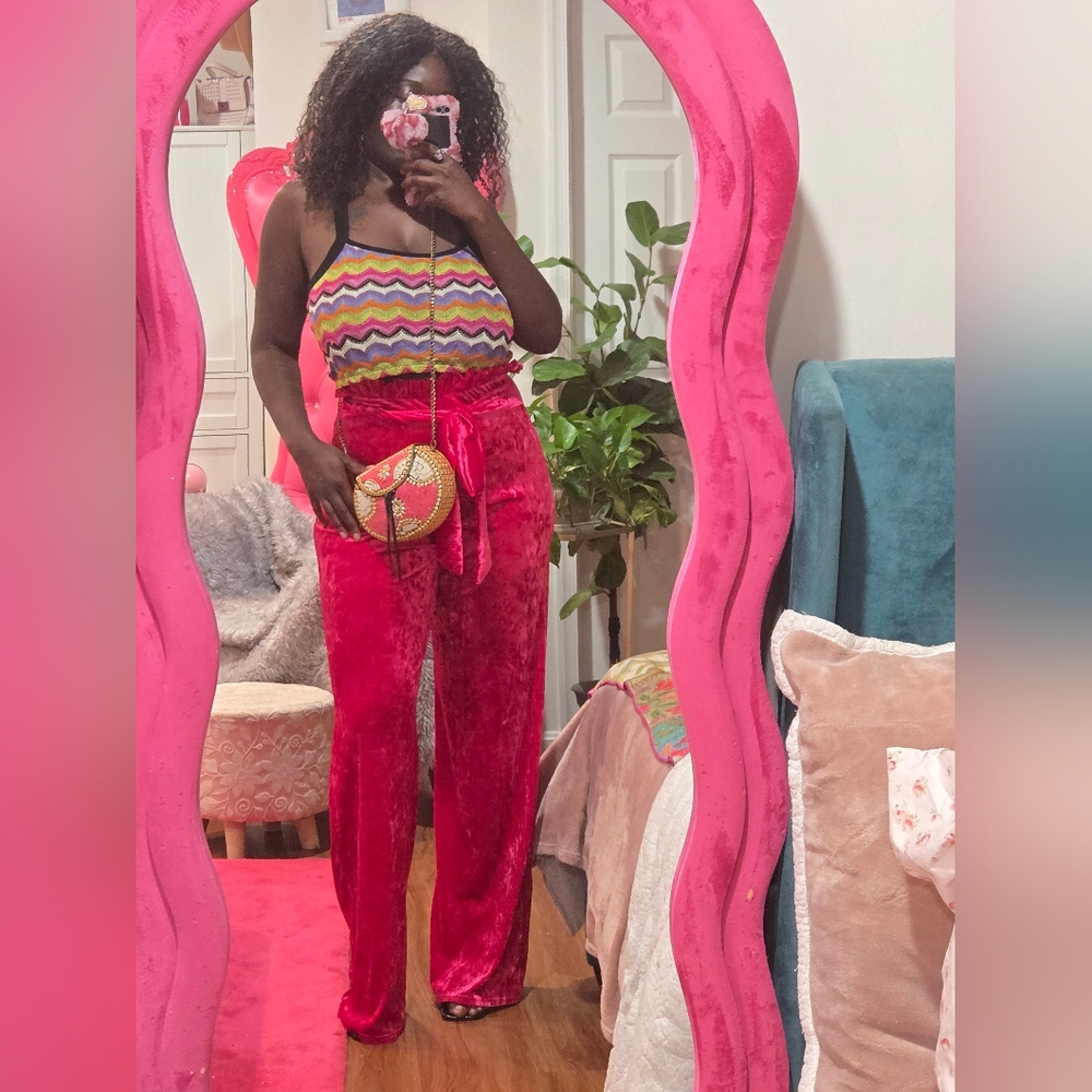 Pretty Little Thing - Fuschia Velvet Pants